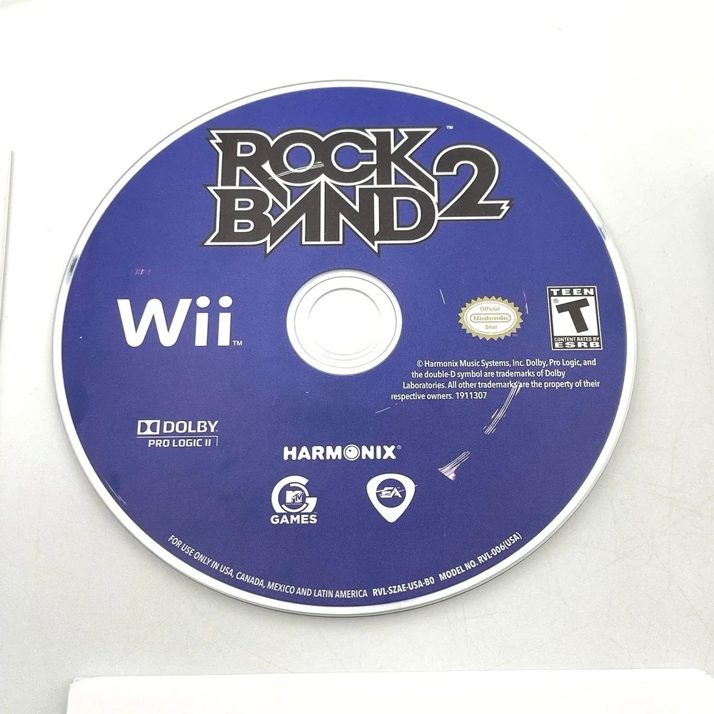 Rock Band 2 Wii Game Disc + Manuals &‎ Stickers Lot Tested Working